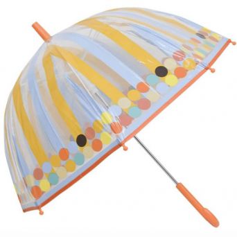 Parapluie cloche transparent rubans colorés