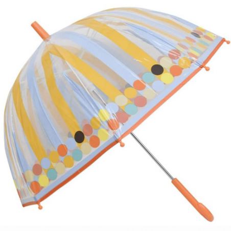 Parapluie cloche transparent rubans colorés