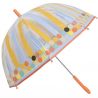 Parapluie cloche transparent rubans colorés