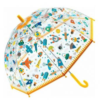Parapluie cloche transparent fusées
