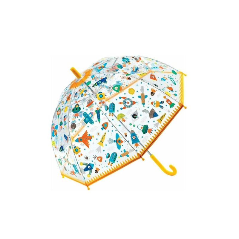 Parapluie cloche transparent fusées