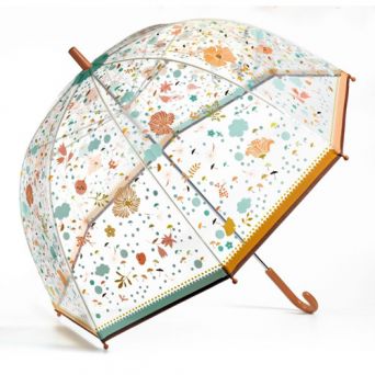 Parapluie cloche transparent petites fleurs