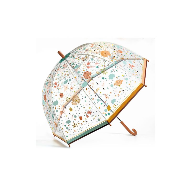 Parapluie cloche transparent petites fleurs
