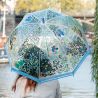 Parapluie cloche transparent oiseaux feuillage