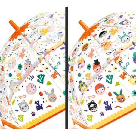 Parapluie transparent pop enfant change de couleur