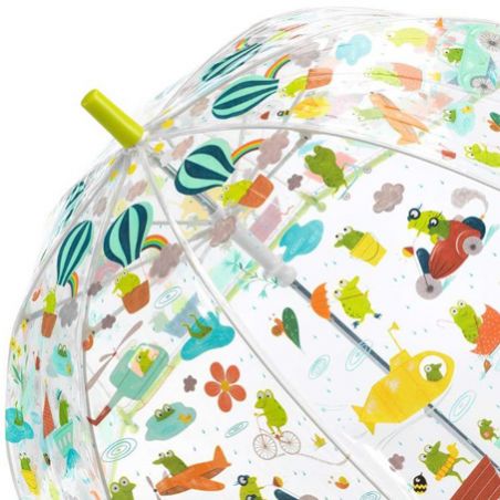 Parapluie cloche transparent la fête à la grenouille