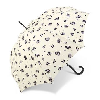 Parapluie droit Pierre Cardin inspiration florale en beige