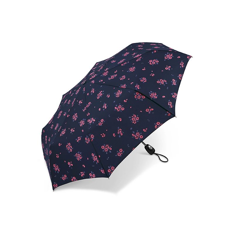Parapluie pliant Pierre Cardin inspiration florale en bleu