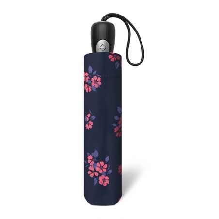 Parapluie pliant Pierre Cardin inspiration florale en bleu