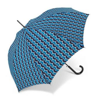 Grand parapluie Cardin géométrie en bleu