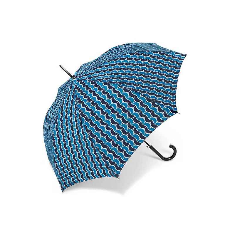 Grand parapluie Cardin géométrie en bleu
