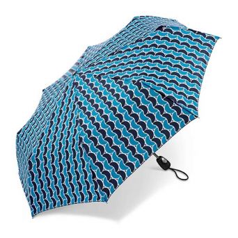 Parapluie pliant Pierre Cardin géométrie en bleu
