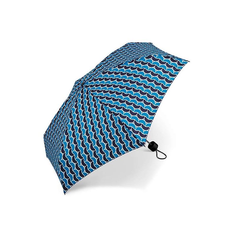Mini parapluie pliant Pierre Cardin géométrie en bleu
