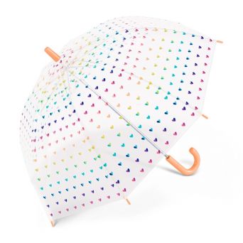 Parapluie enfant transparent coeurs multicolores marque Esprt