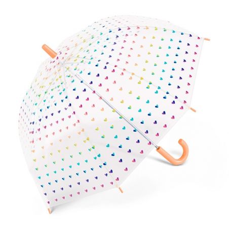 Parapluie enfant transparent coeurs multicolores marque Esprt
