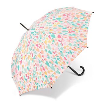 Parapluie long Benetton coeurs pastel