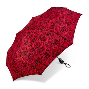 Parapluie pliant roses rouges à ouverture et fermeture automatiques