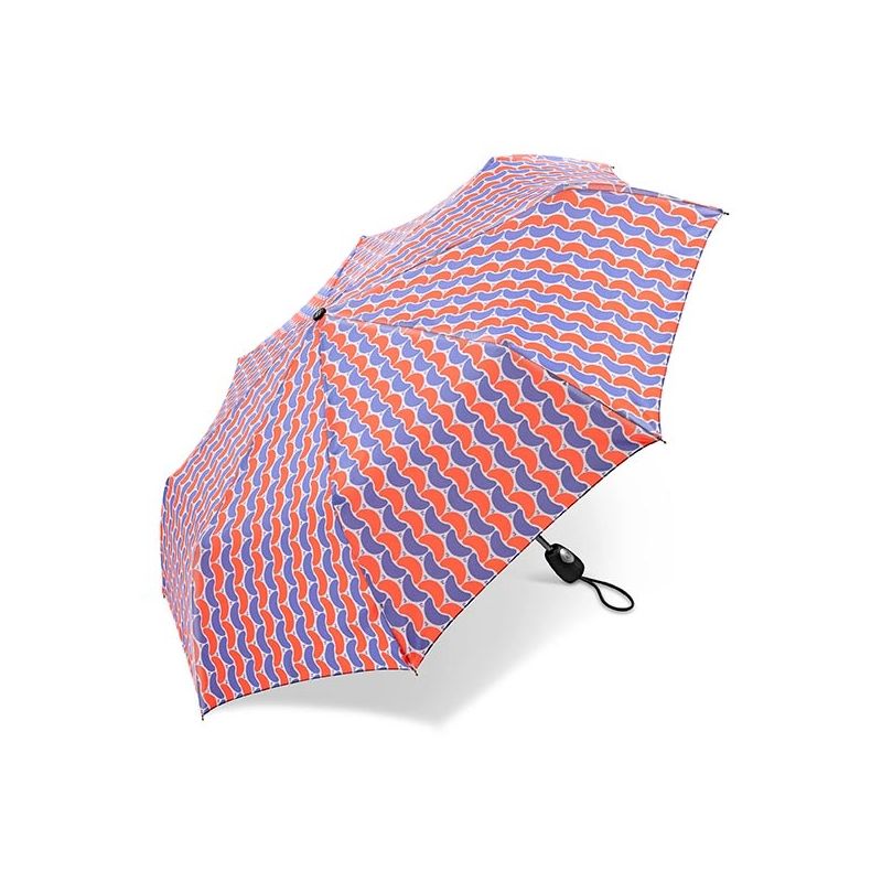 Parapluie pliant Pierre Cardin motif bleu et corail