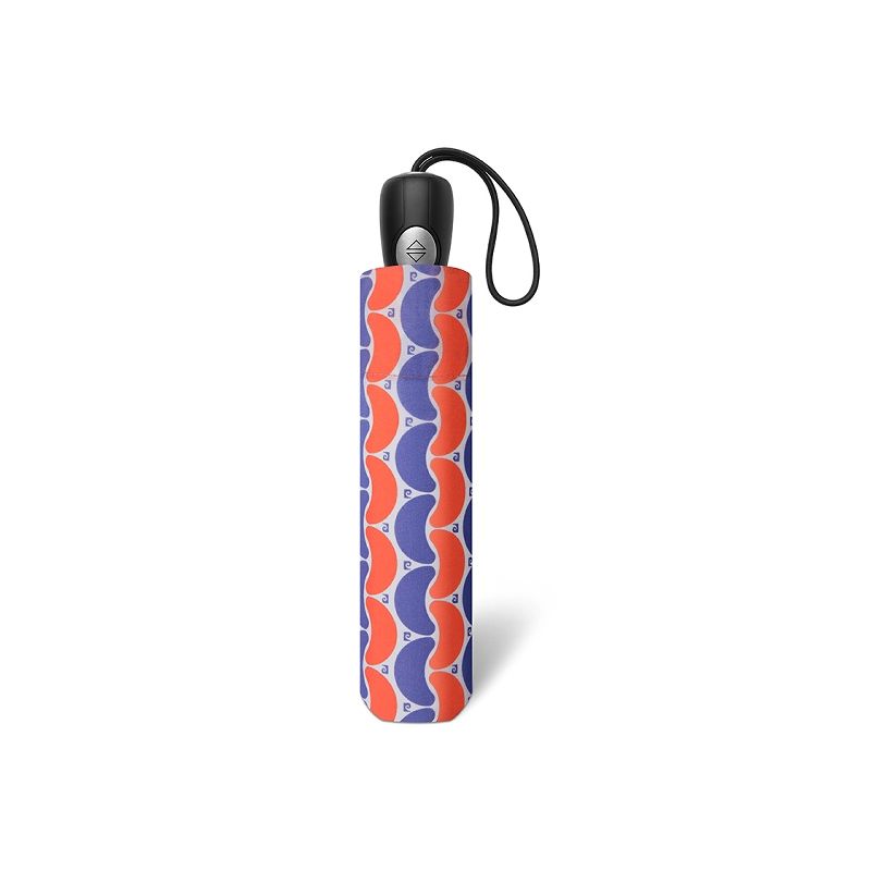 Parapluie pliant Pierre Cardin motif bleu et corail