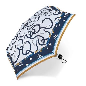 Mini parapluie pliant Pierre Cardin jeu de vagues en bleu