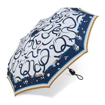 Parapluie pliant Pierre Cardin jeu de vagues en bleu