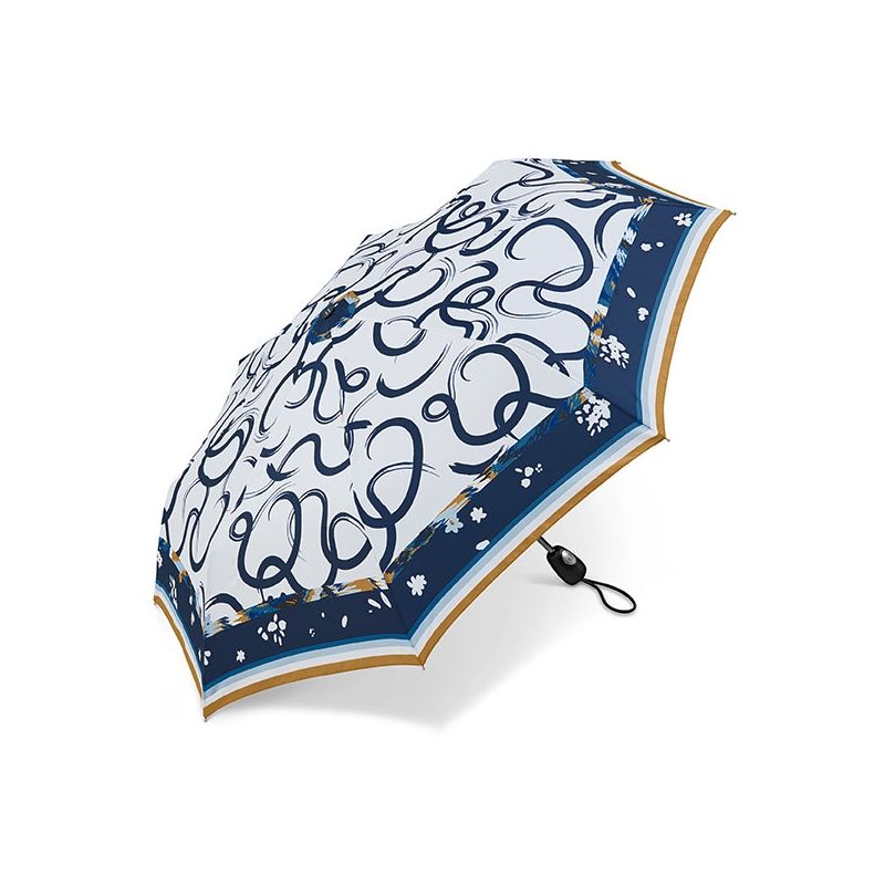 Parapluie pliant Pierre Cardin jeu de vagues en bleu