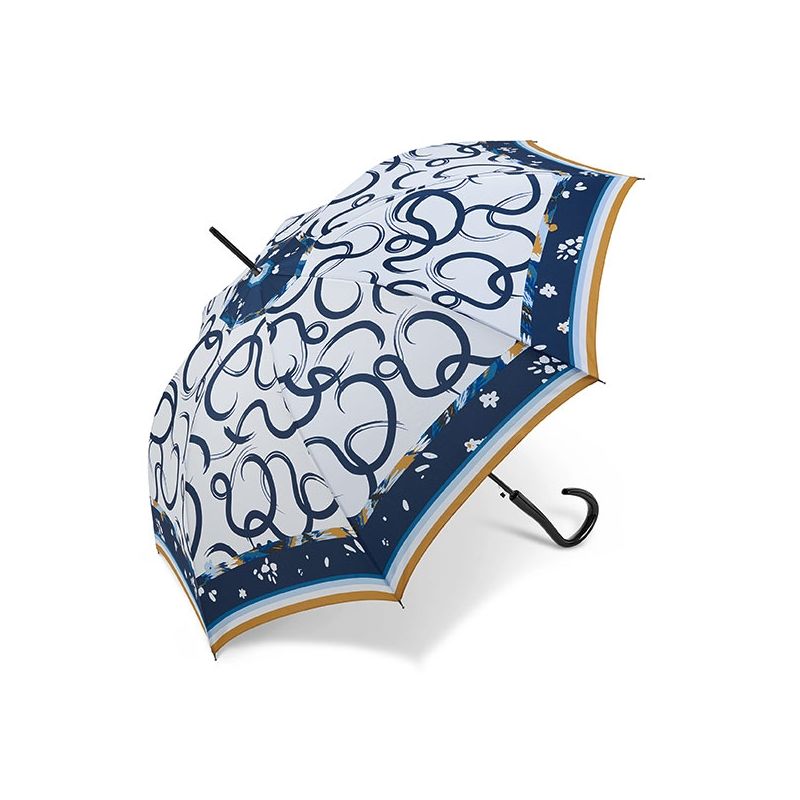 Parapluie Pierre Cardin jeu de vagues en bleu
