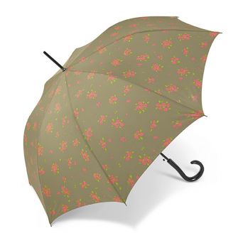 Parapluie canne fond vert Pierre Cardin fleurs printanières