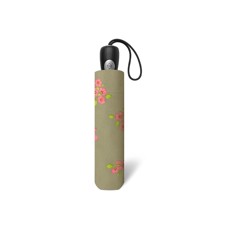 Parapluie pliant vert sauge Pierre Cardin fleurs printanières