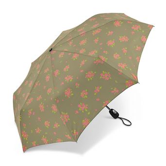 Miniparapluie pliant vert sauge Pierre Cardin fleurs printanières
