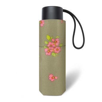 Miniparapluie pliant vert sauge Pierre Cardin fleurs printanières