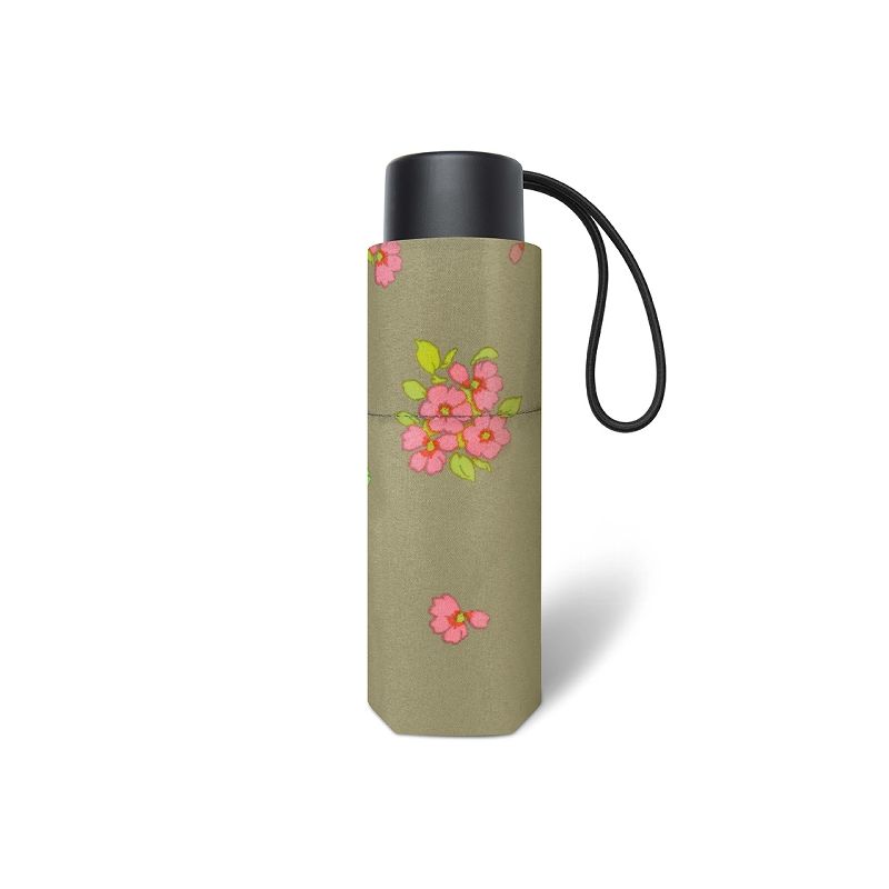 Miniparapluie pliant vert sauge Pierre Cardin fleurs printanières