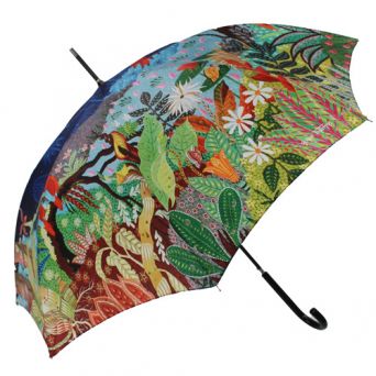Parapluie canne tropical bleu