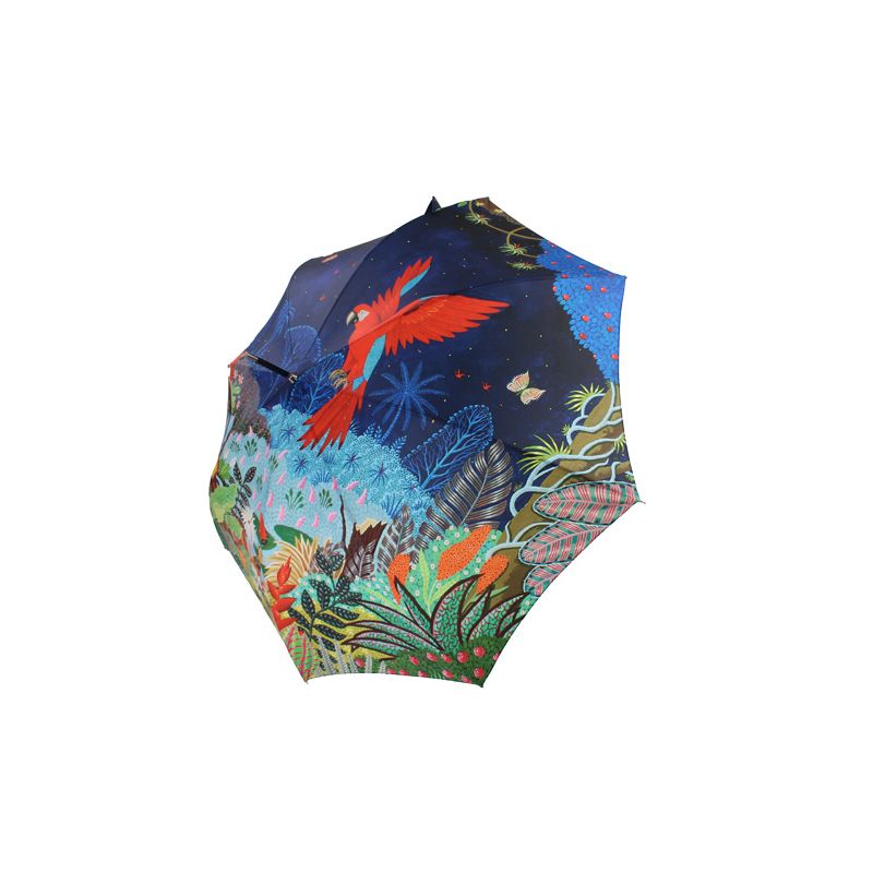 Parapluie canne tropical bleu