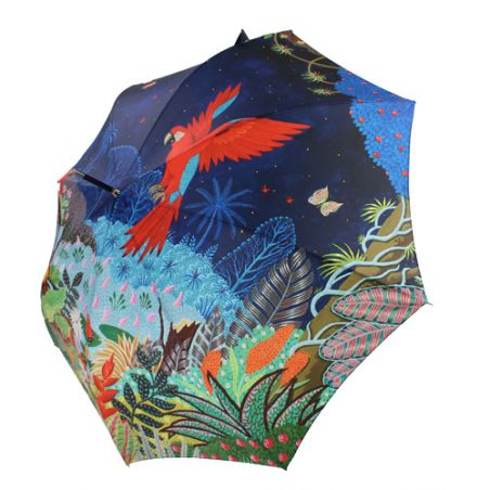 Parapluie canne tropical bleu
