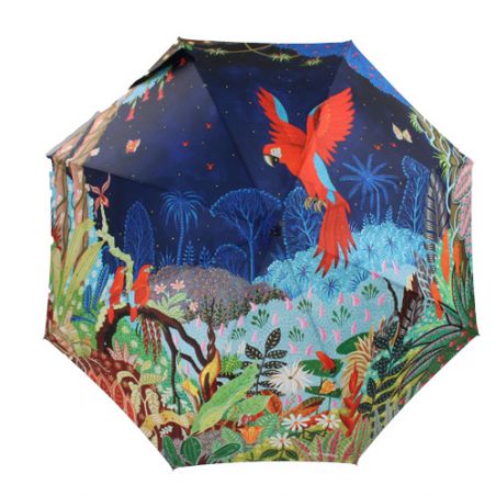 Parapluie canne tropical bleu