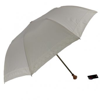 Ombrelle pliante coton écru de luxe