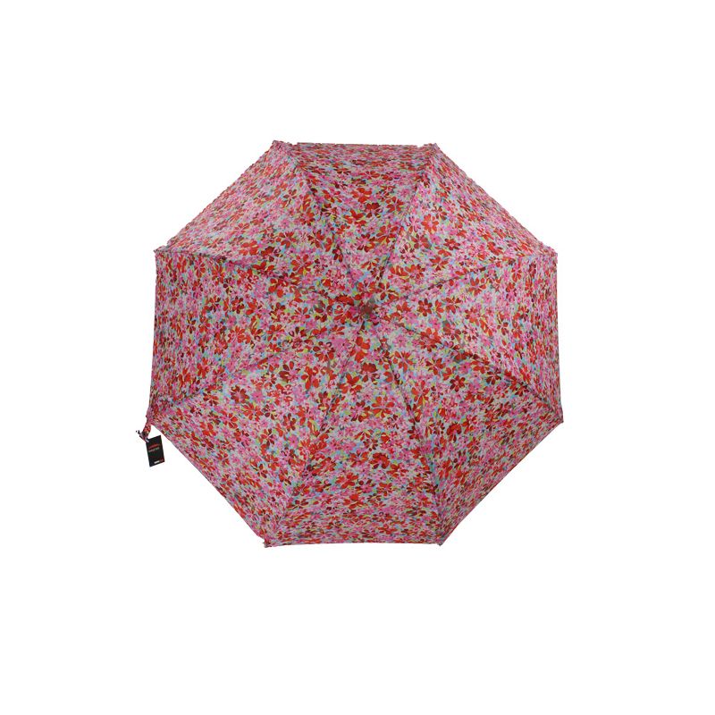 Parapluie canne champ de fleurs roses made in france