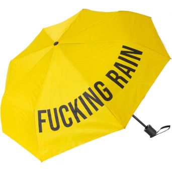 Parapluie pliant fantaisie jaune fucking rain