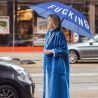 Grand parapluie fantaisie bleu fucking rain