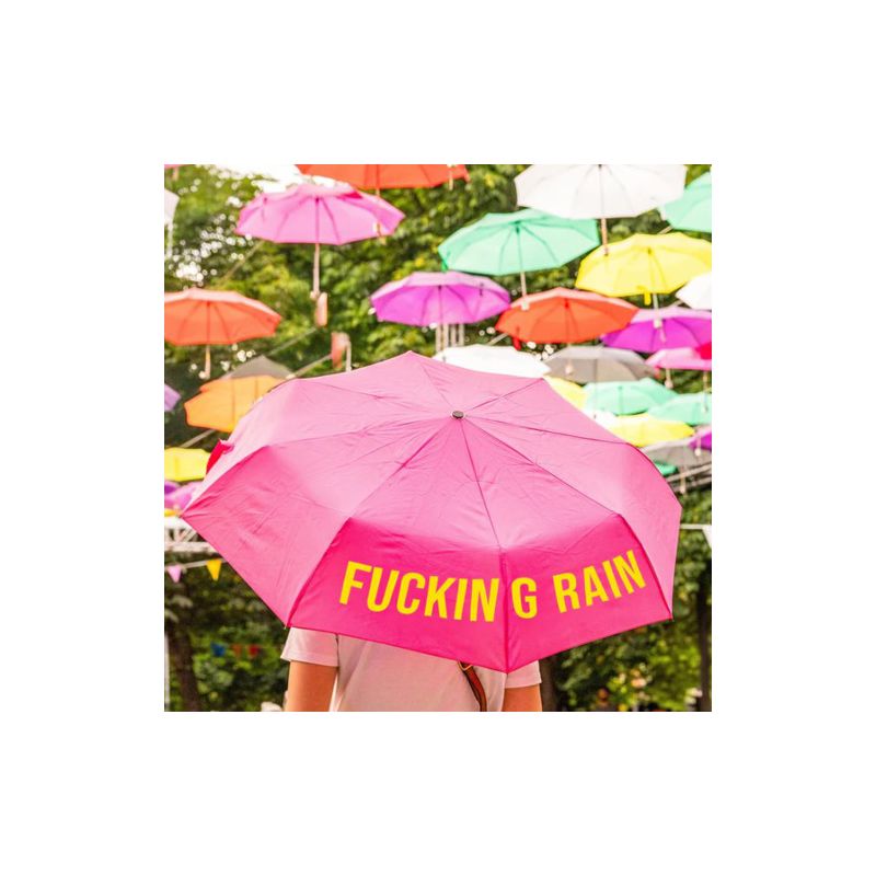 Parapluie pliant fantaisie rose fucking rain
