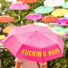 Parapluie pliant fantaisie rose fucking rain