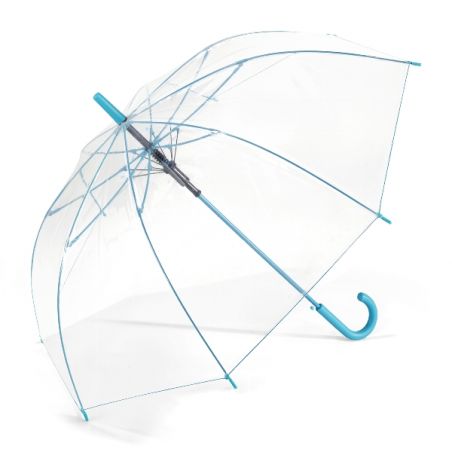 Parapluie Rainy Days transparent automatiqueliseré bleu