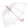 Parapluie transparent automatique liseré rose vif
