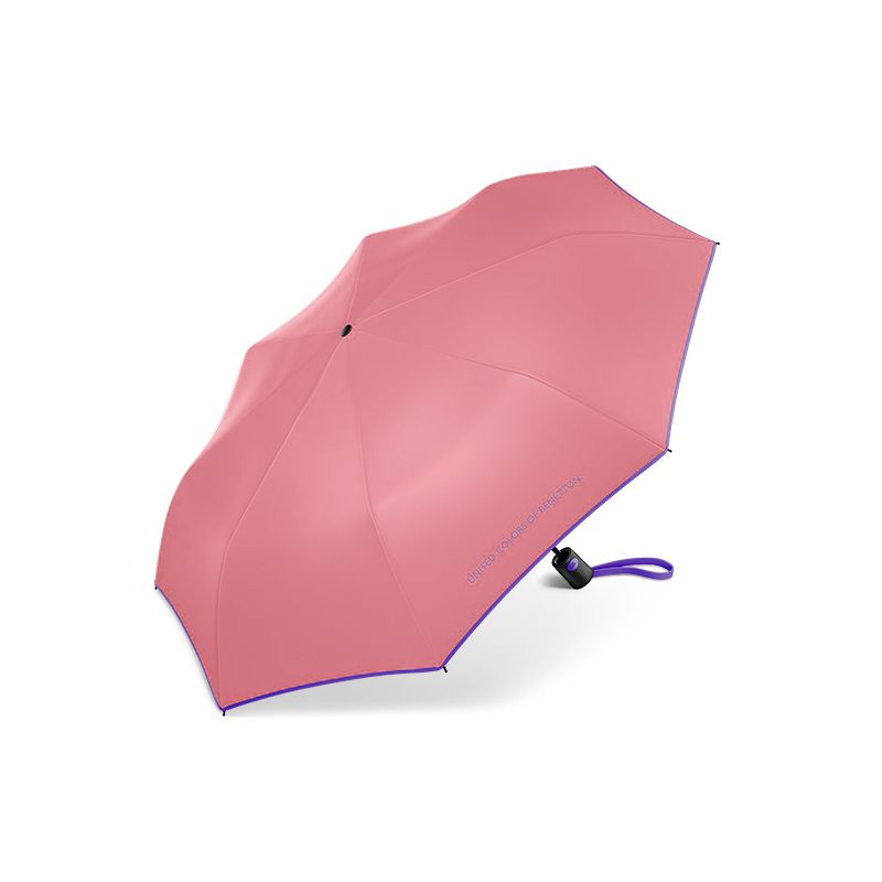 Parapluie automatique pliant rose corail Benetton
