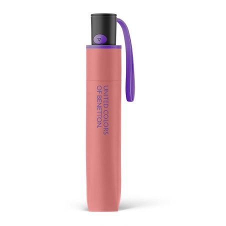 Parapluie automatique pliant rose corail Benetton