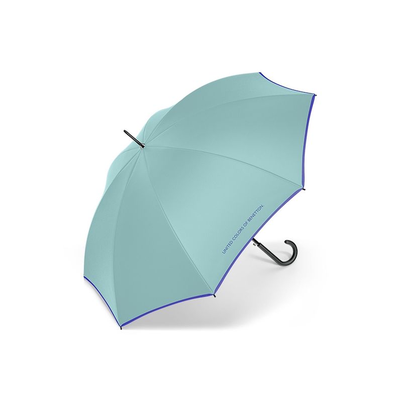 Parapluie droit vert d'eau Benetton