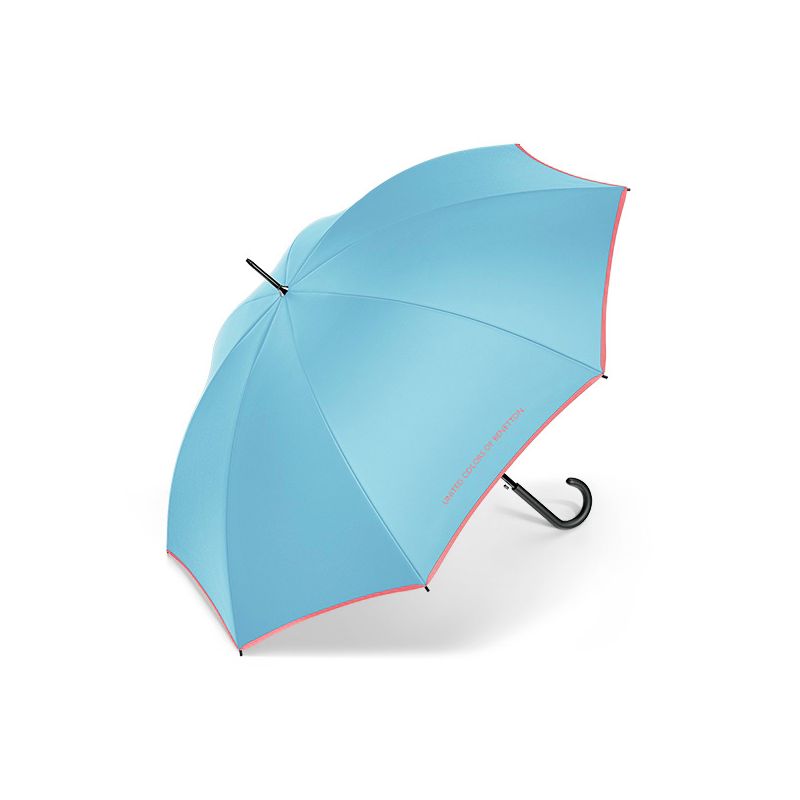 Parapluie droit bleu Méditerranée Benetton