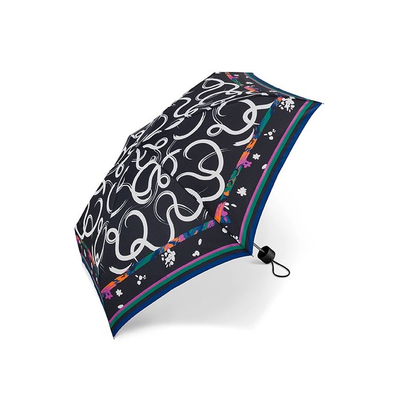 Mini parapluie pliant Pierre Cardin courbes en bleu