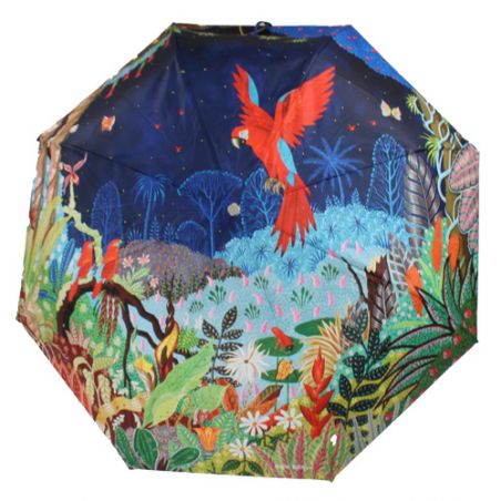 Parapluie pliant automatique tropical bleu